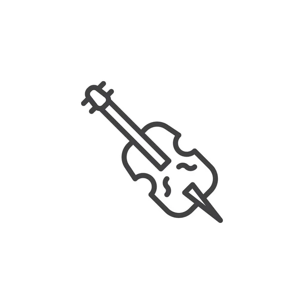Ícone de linha de instrumento de música violoncelo — Vetor de Stock