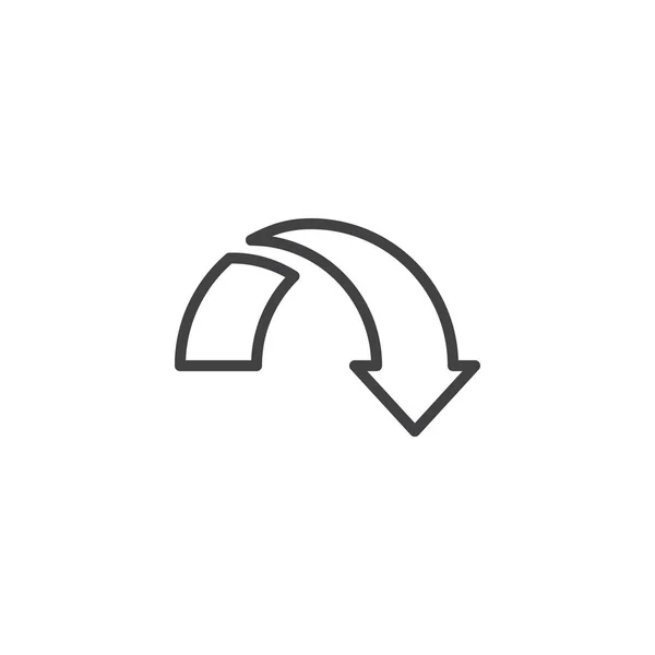 Flèche courbe droite icône de ligne — Image vectorielle