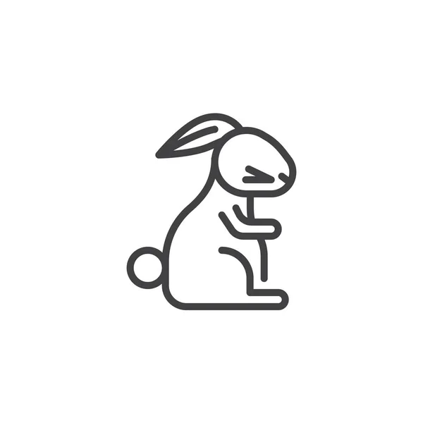 Zodíaco chino Conejo línea icono — Vector de stock