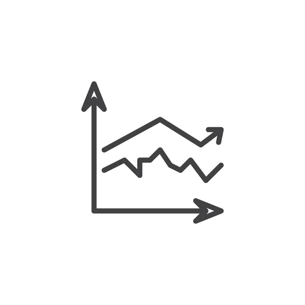 Statisztikai grafikonvonal ikonja — Stock Vector