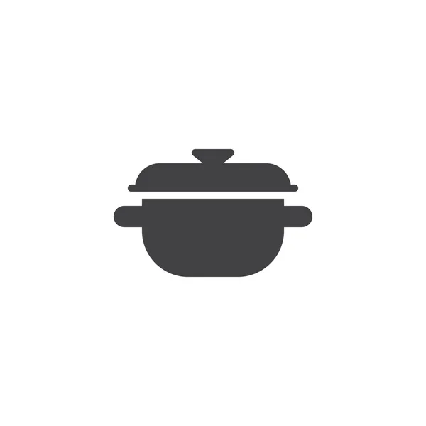 Cubierta de olla de cocina icono de vector — Vector de stock