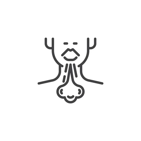 Estornudo persona hombre línea icono — Archivo Imágenes Vectoriales