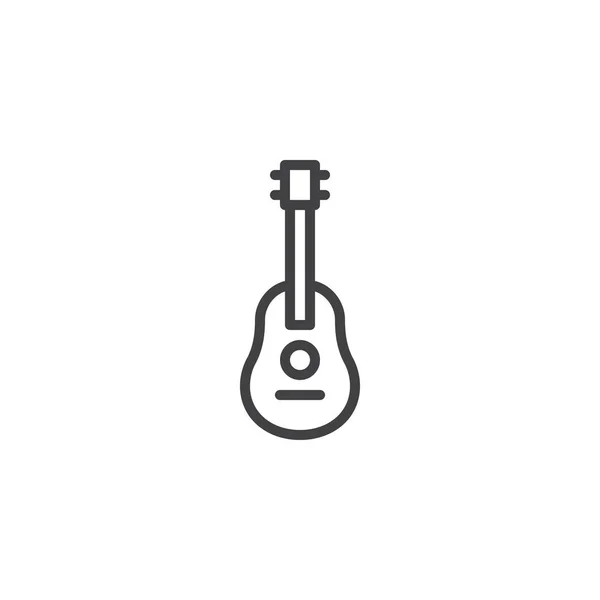 Ícone de linha de guitarra acústica — Vetor de Stock