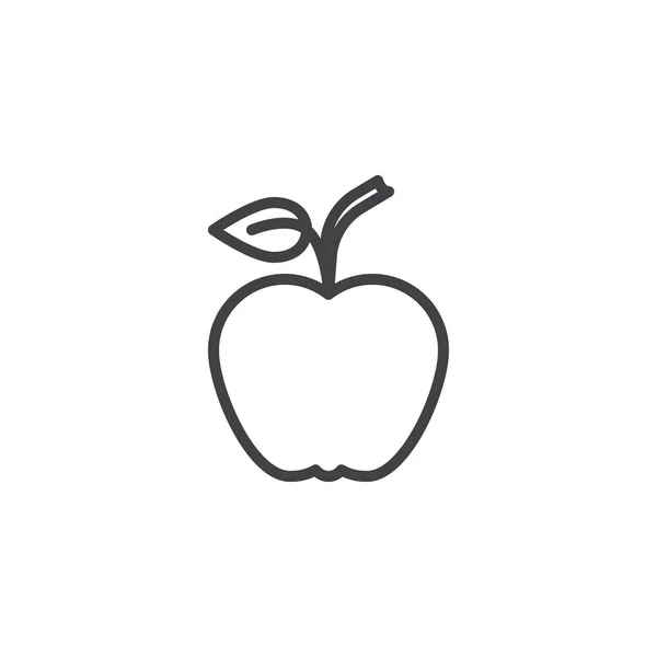 Manzana, icono de línea de fruta — Vector de stock