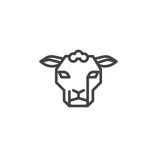 Ícone de linha de cabeça de carneiro —  Vetores de Stock