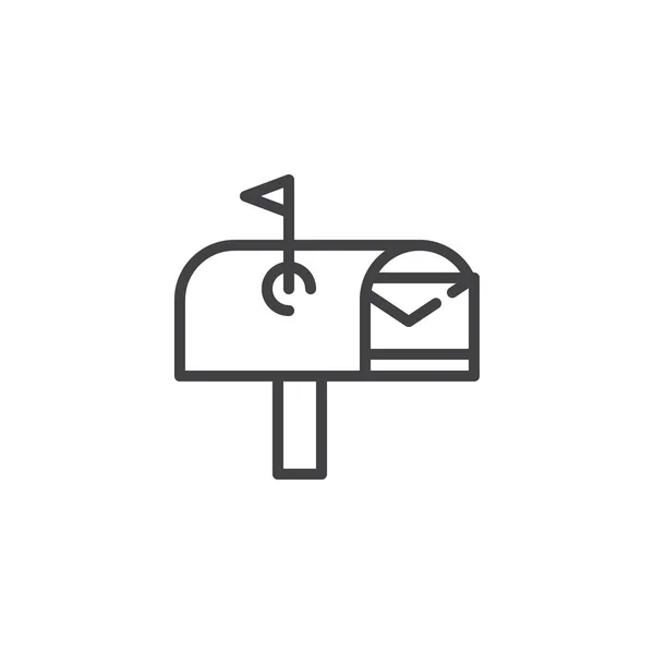 Caixa de correio aberta com ícone de linha de envelope — Vetor de Stock