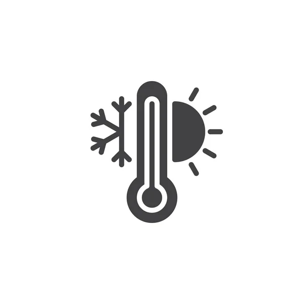 Clima temperatura termómetro vector icono — Vector de stock