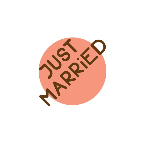 Just married typography text flat icon — Stock Vector