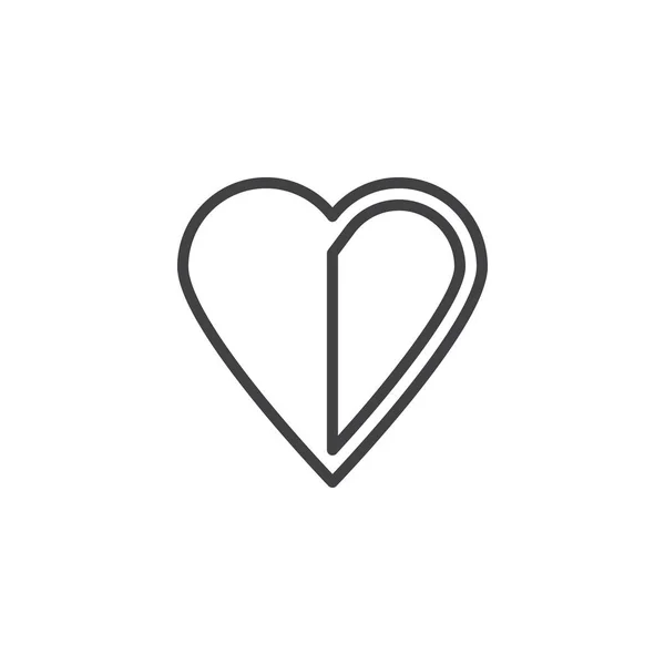 Icône de ligne de coeur coupé en deux — Image vectorielle