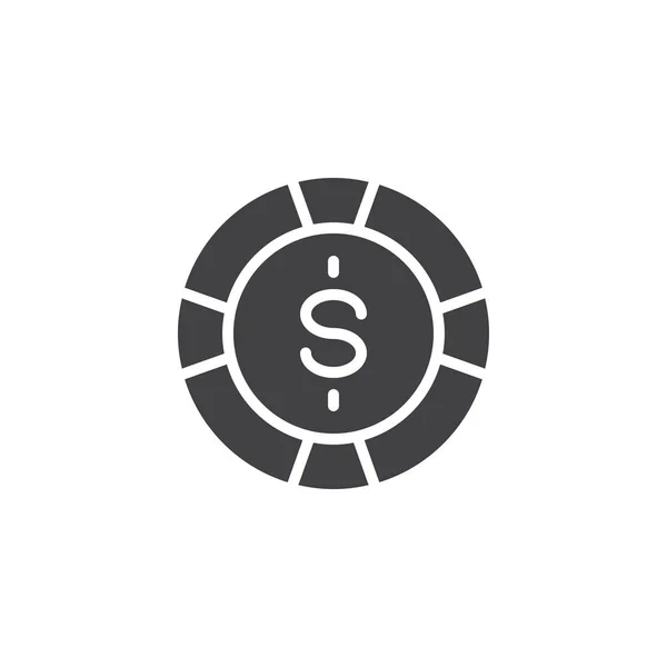 Poker chip vector icon — Stock Vector