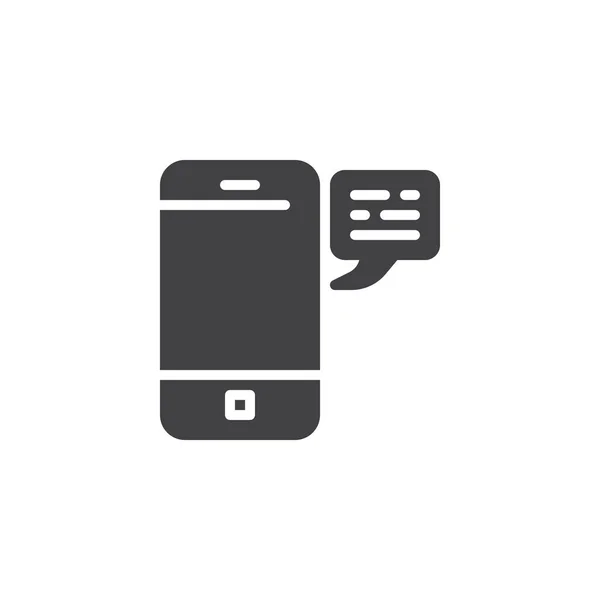 Teléfono móvil chat mensaje vector icono — Vector de stock