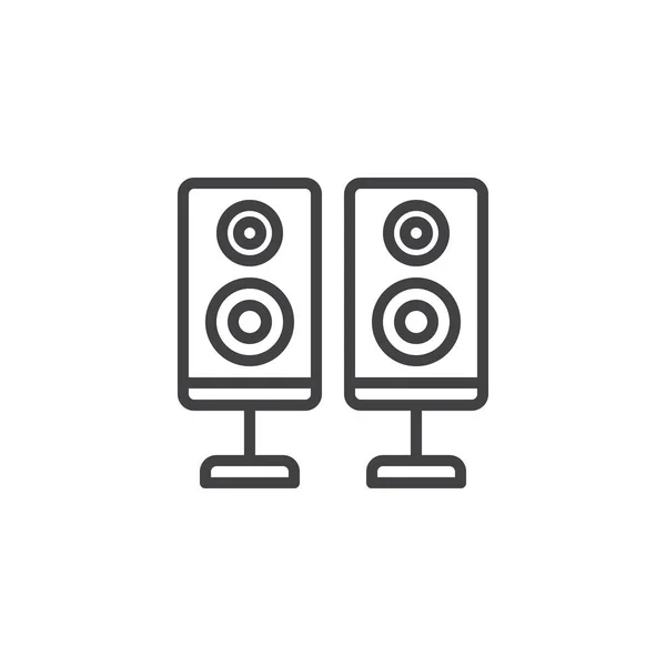 Deux haut-parleurs audio ligne icône — Image vectorielle