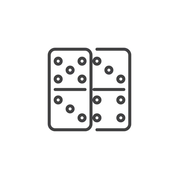 Dominos icône de ligne de jeu — Image vectorielle