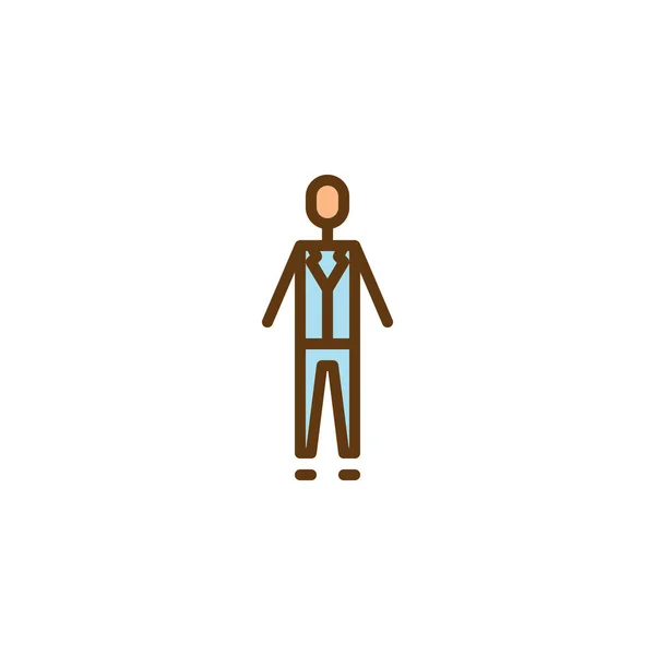 Esmoquin Traje de novia icono plano — Vector de stock