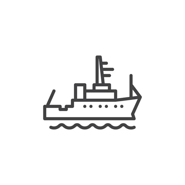 Cargo ship line icon — Stock Vector