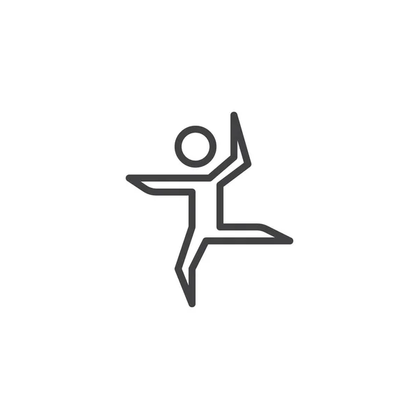 Ballet danseur ligne de danse icône — Image vectorielle