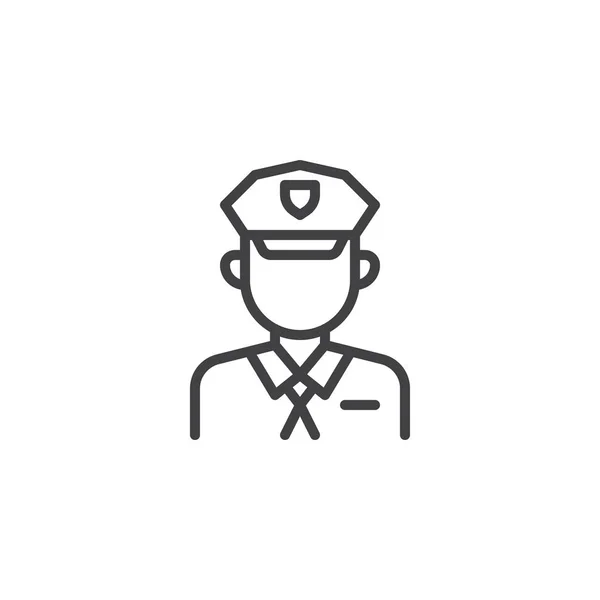 Icône de ligne avatar policier — Image vectorielle