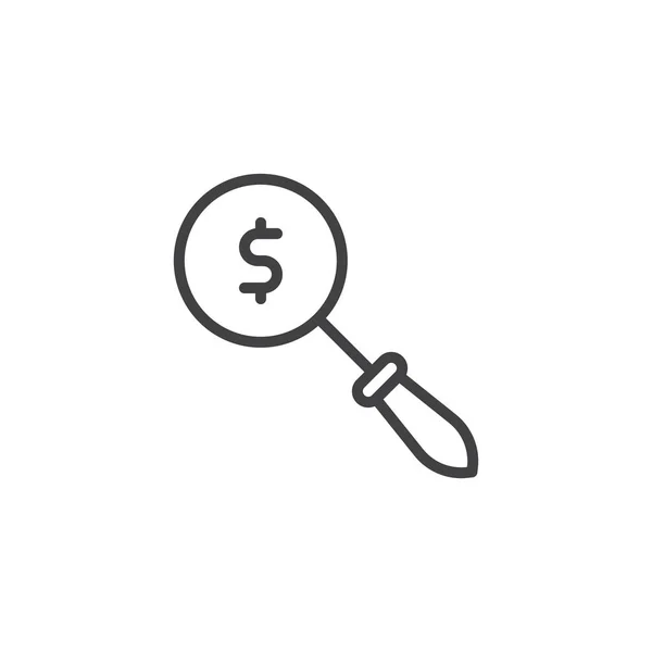 Money Search line icon — Stock Vector