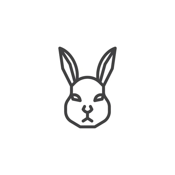 Conejo cabeza línea icono — Vector de stock