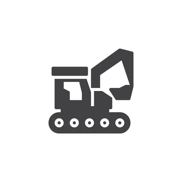 Excavator construction machinery vector icon — Stock Vector