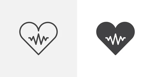 Puls, heartbeat-ikon — Stock vektor