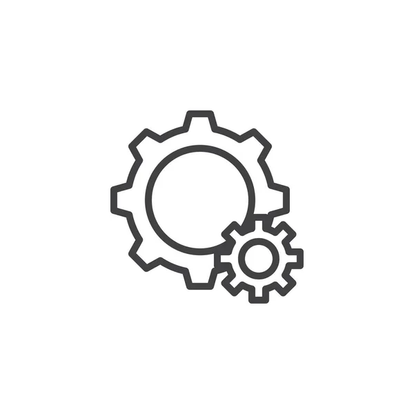 Setting gears line icon — Stock Vector