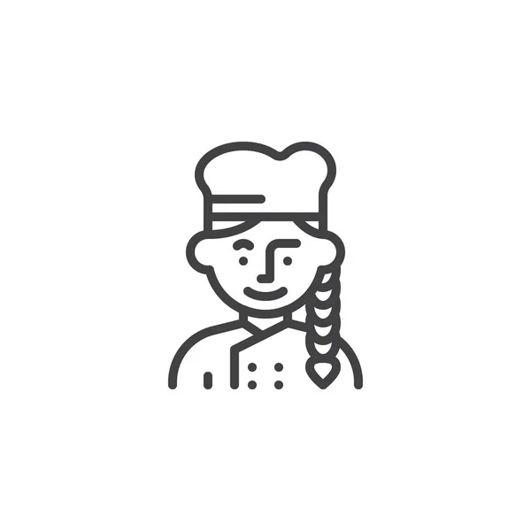 Піктограма жіночого шеф-кухаря аватар лінії — стоковий вектор