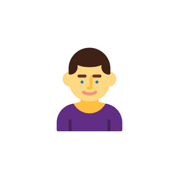 Hombre feliz retrato icono plano — Vector de stock