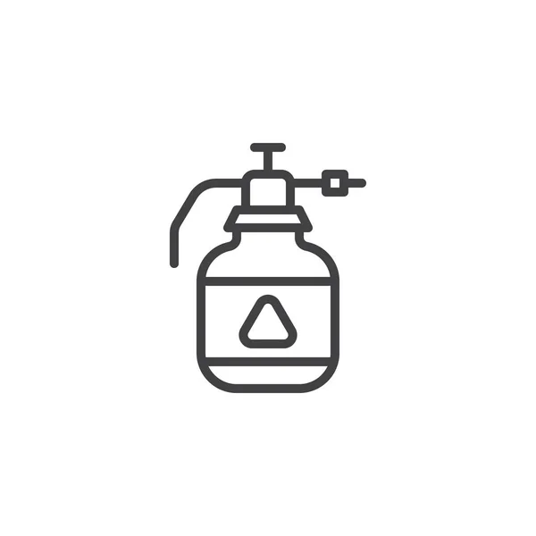 Icono de línea de botella dispensador repelente de insectos — Vector de stock