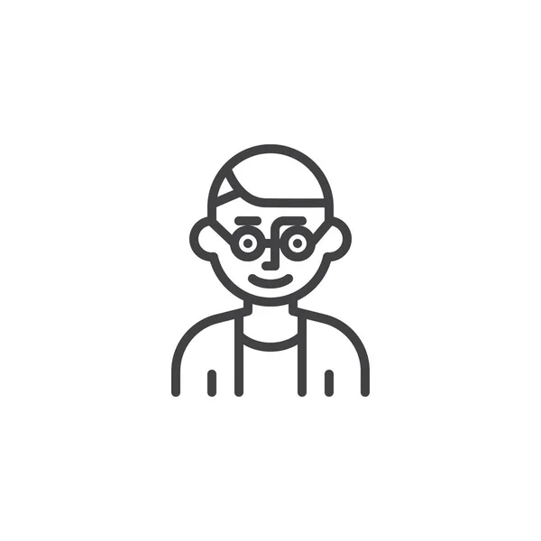 Profesor masculino con icono de línea de gafas — Archivo Imágenes Vectoriales
