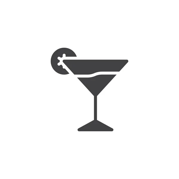 Copa de cóctel con icono de vector de cal — Archivo Imágenes Vectoriales