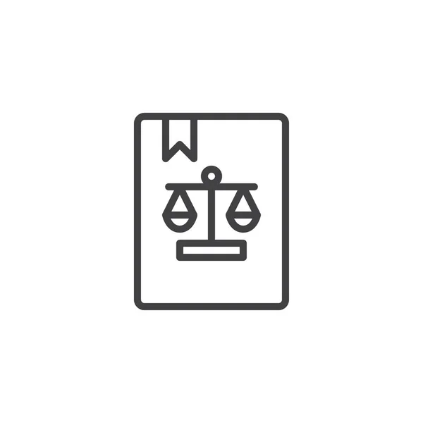 Law book with bookmark line icon
