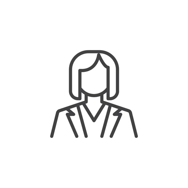 Business woman avatar line icon