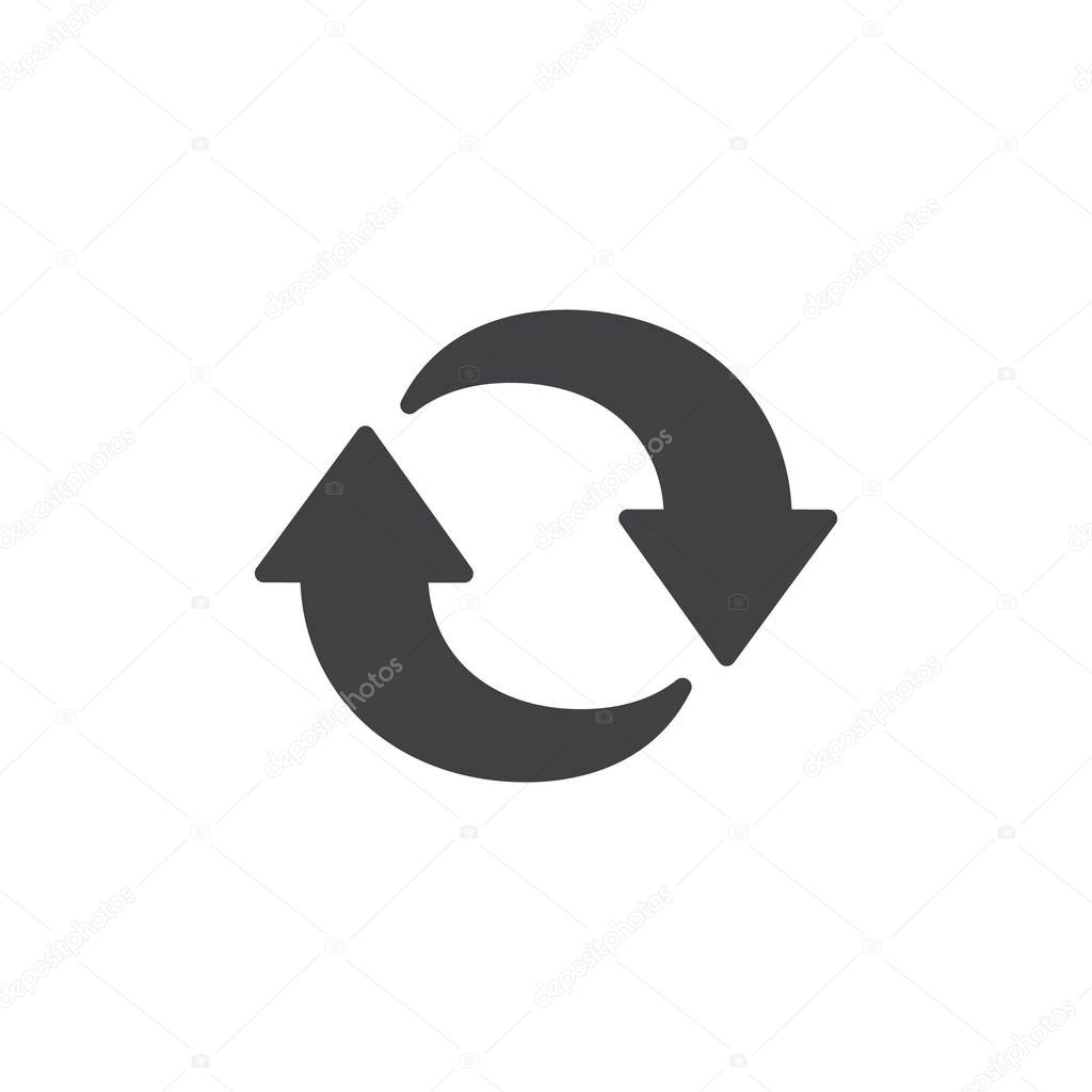 Synchronization arrows vector icon. filled flat sign for mobile concept and web design. Refresh rotate arrow glyph icon. Symbol, logo illustration. Pixel perfect vector graphics