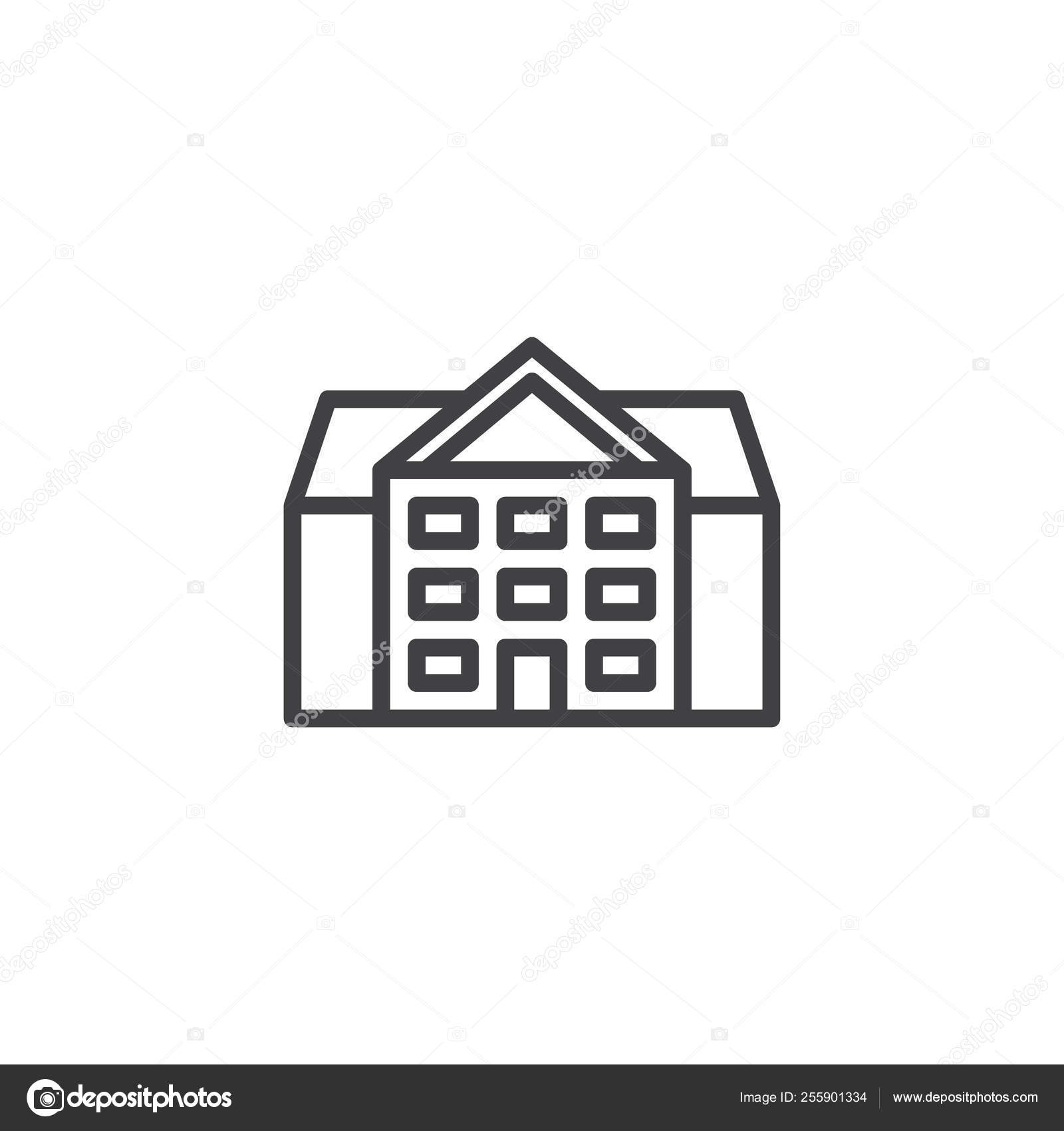 Icono de línea de construcción escolar Vector de stock #255901334 de  ©avicons, image size:1600x1700