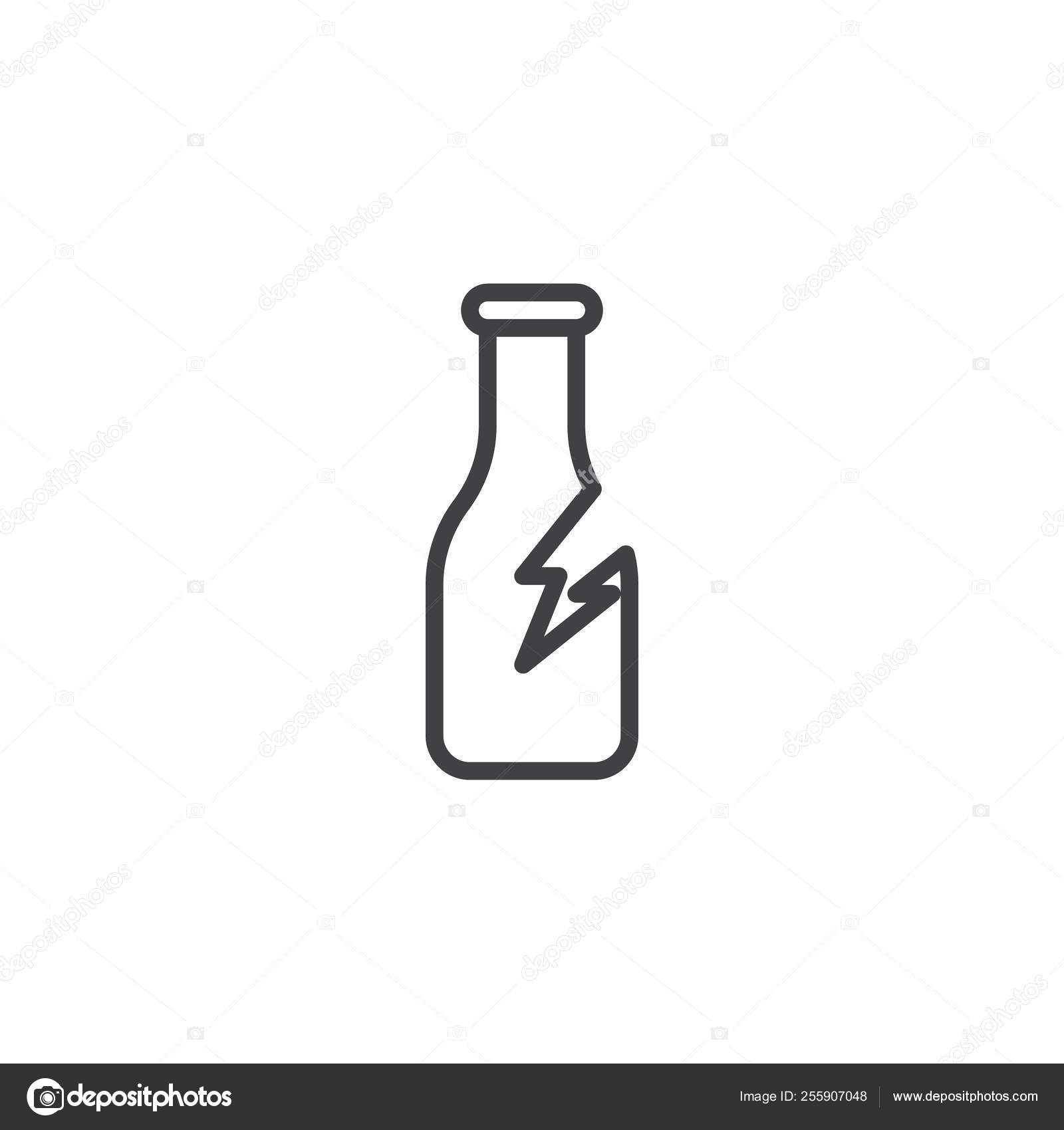 Broken Glass Bottle Trash Line Icon Stock Vector C Avicons