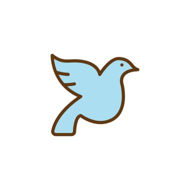 Düğün güvercin düz simgesi