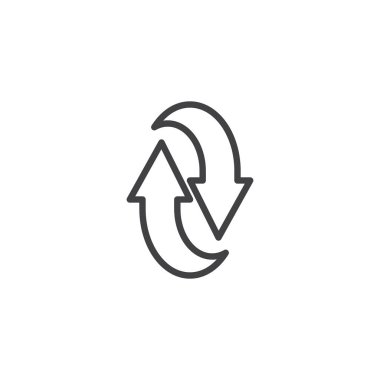 Yukarı aşağı oklar çizgi simgesi