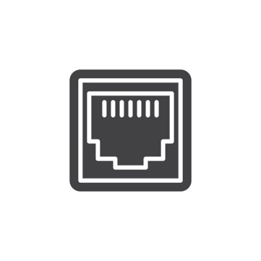 LAN ağ bağlantı noktası vektör simgesi