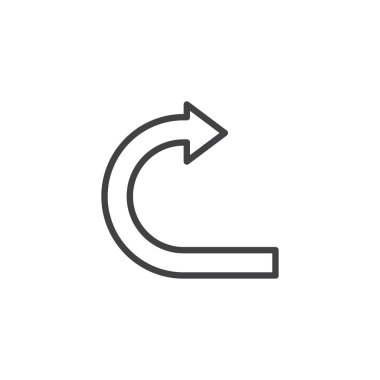 Eğri sağ ok çizgisi simgesi