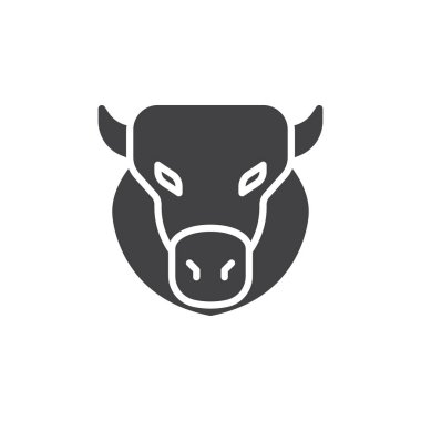 Bison kafa vektör simgesi