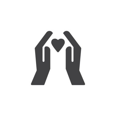 Kalp vektör simgesi tutan eller