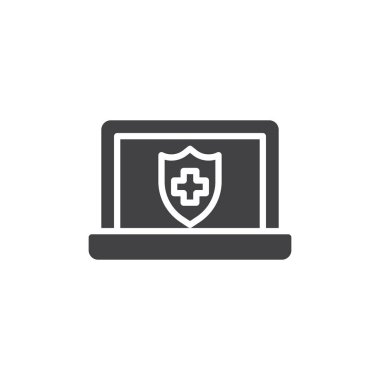 Online tıbbi sigorta vektör simgesi