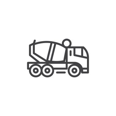 beton karıştırıcı kamyon çizgisi simgesi