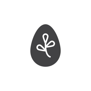 Paskalya yumurtası söğüt çiçek vektör simgesi ile süslenmiş