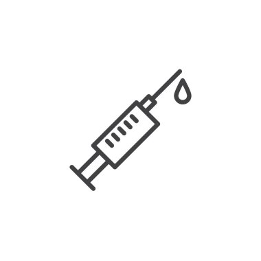 Tıbbi şırınga çizgisi simgesi