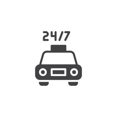 24 7 taksi servisi vektör simgesi