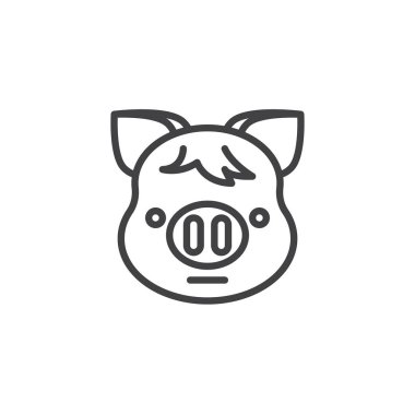 Piggy nötr yüz emoji hattı simgesi