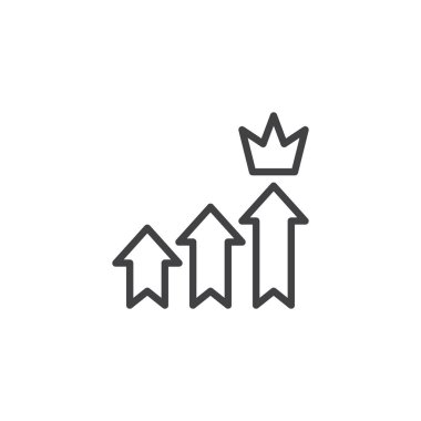 Büyüyen oklar ve taç çizgi simgesi