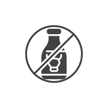 Süt yok, yasak vektör simgesi